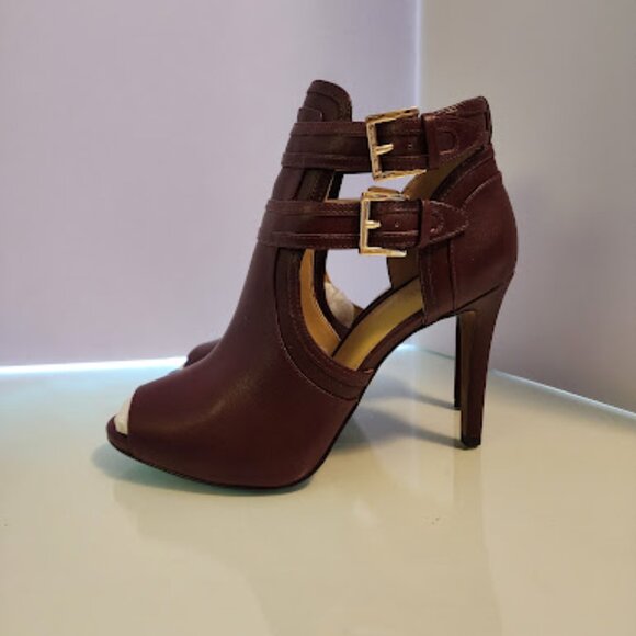 Michael Kors Burgundy Leather Ankle Booties - Picture 3 of 8